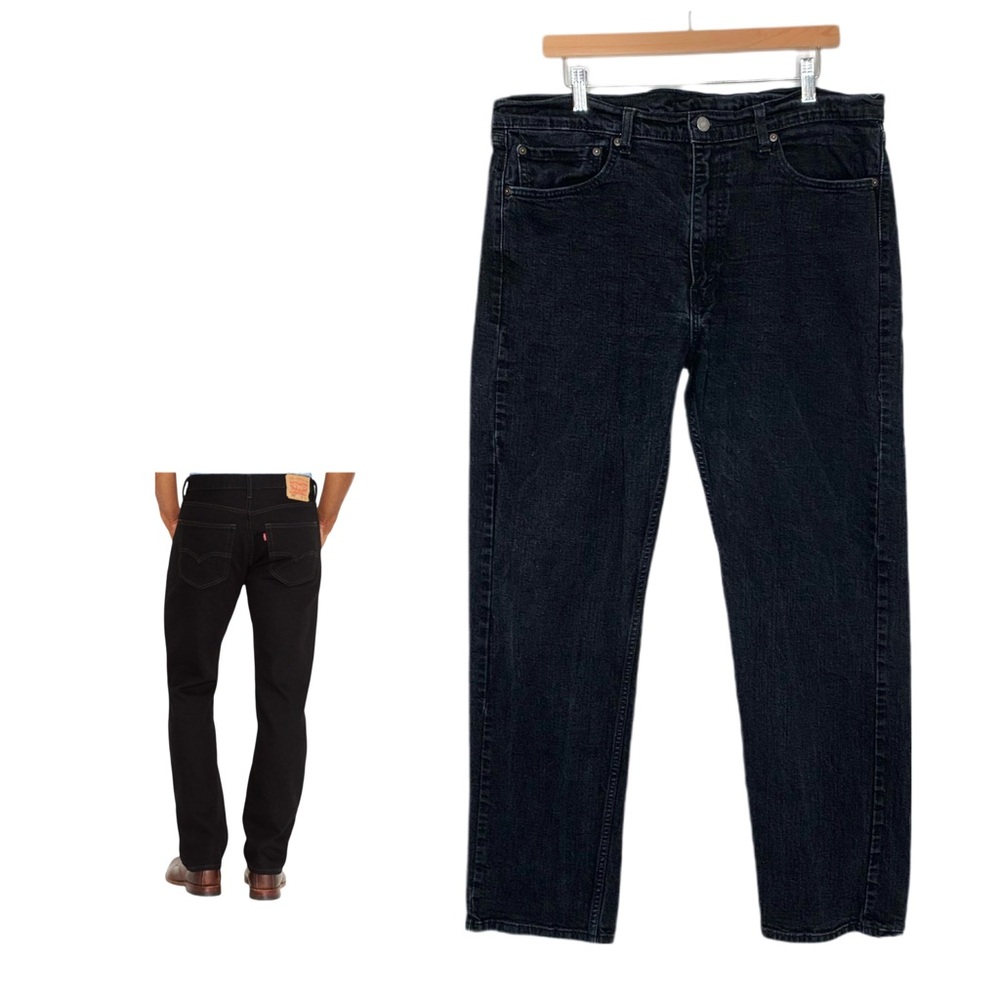 Levi's Men's 505 Regular Fit Black Jeans Size 38 x 32